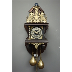  Two 20th century Dutch style figural wall clocks with weights (no pendulums)  