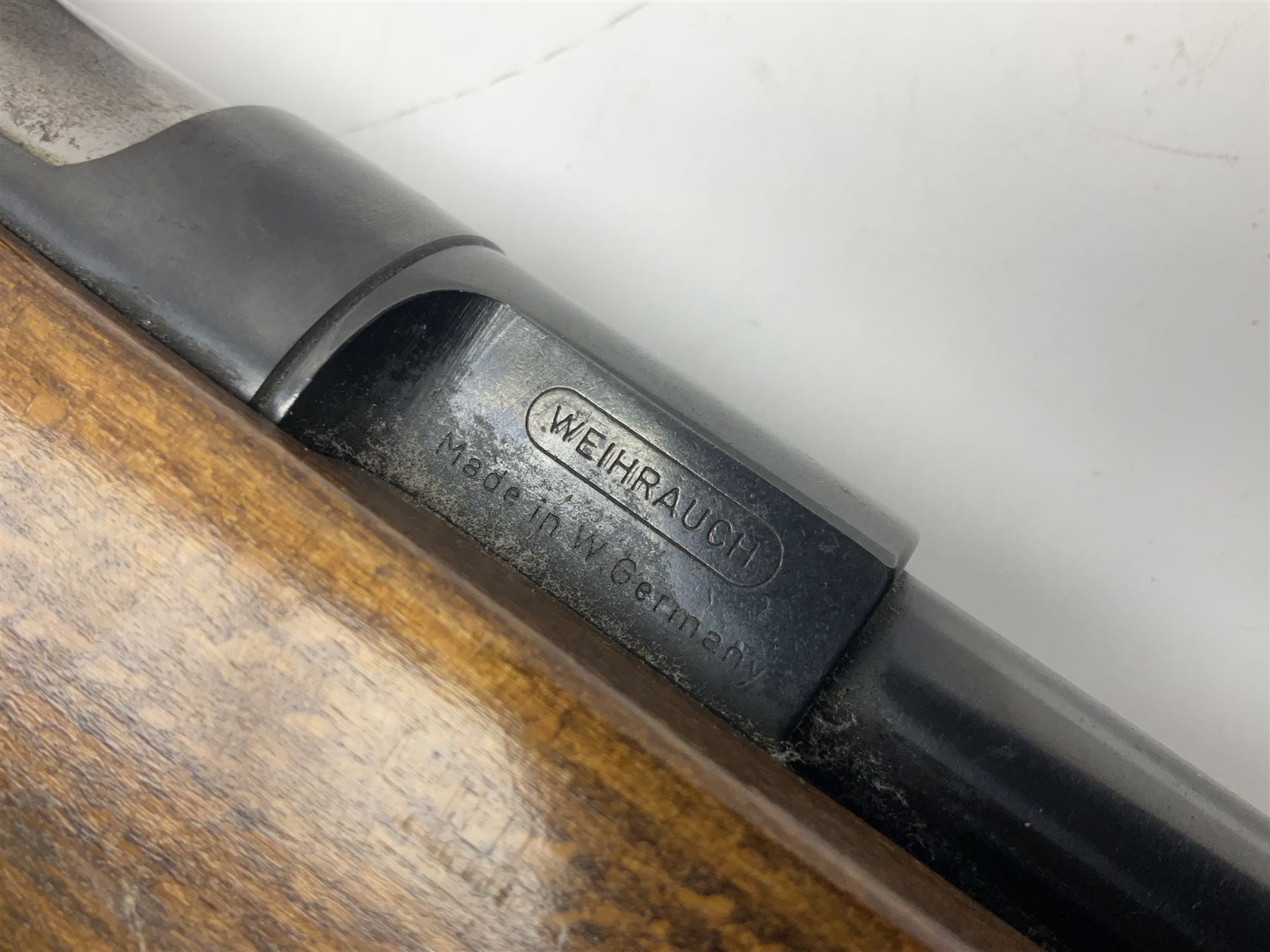 Weihrauch model HW 77 K  .22 air rifle with under lever action, beech stock with chequered pistol grip and Tasco WA39x40-1 scope, serial no.1283661 L102cm overall NB: AGE RESTRICTIONS APPLY TO THE PURCHASE OF THIS LOT