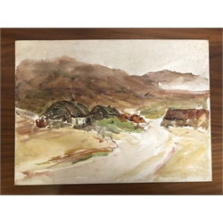 Frederic Stuart Richardson (Staithes Group 1855-1934): River Landscape, watercolour signed with initials 30cm x 25cm; 'Weymouth' and four other watercolours unsigned, various sizes (6)  (unframed) 
Provenance: by descent through the family