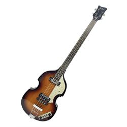 Hofner B-Bass Hi-Series electric bass guitar with sunburst finish L110cm; in Thomann fitted case