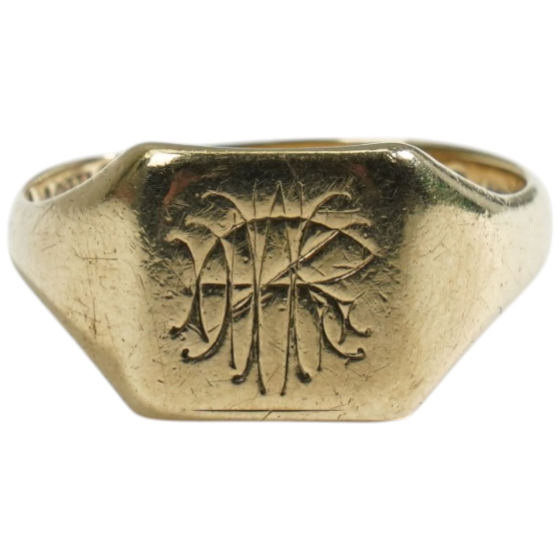 9ct gold signet ring, hallmarked 