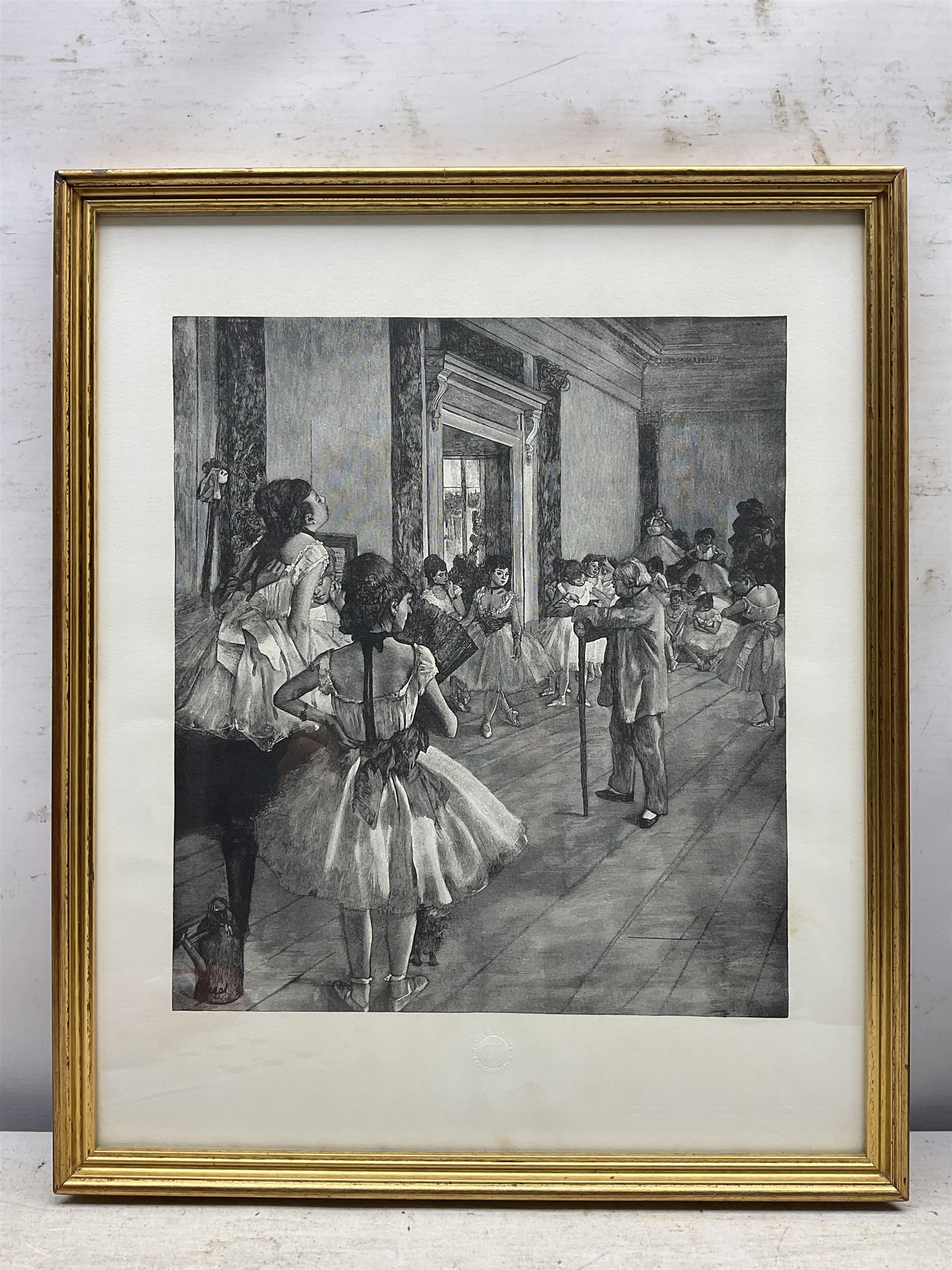 After Edgar Degas (French 1834-1917): 'La Classe de Danse', chalcograph engraving, with Musee De Louvre blindstamp, 33cm x 29cm 