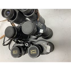 Eleven cased pairs of binoculars to include Summit 8x30,  Concord 8x40, Tasco no. 106 8x - 16x40, Chinon 10x50, Tokina 7x42 Field, Zoom 6x- 12x32 etc