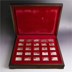 Elizabeth Our Queen silver ingots collection, twenty-five rectangular ingots each decorate...