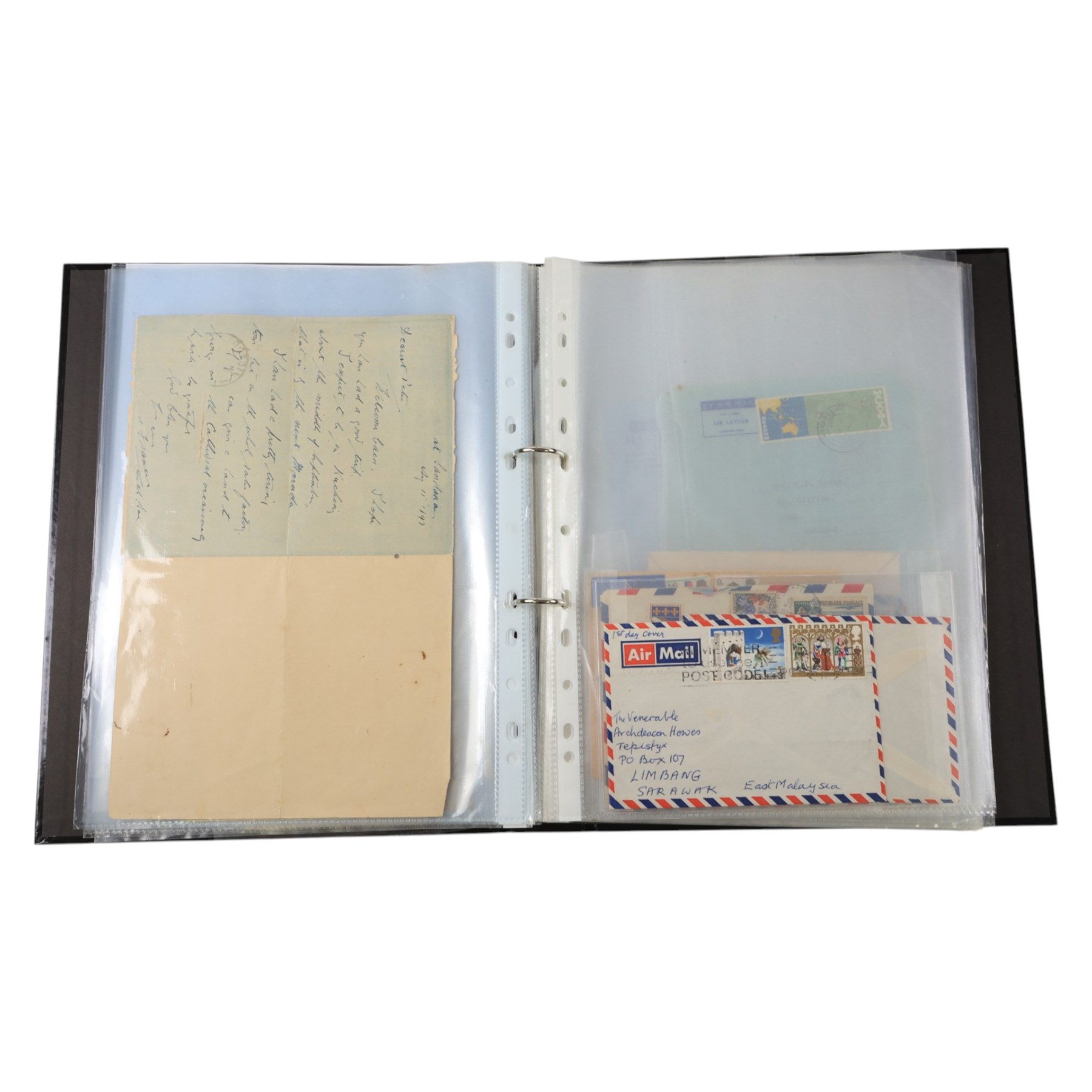 Great British and World stamps and banknotes, including a small number of Queen Victoria and King Edward VII, Queen Elizabeth II pre-decimal and decimal issues, first day covers, air mail covers, fourteen world banknotes, etc