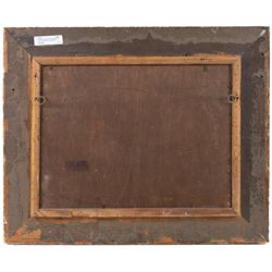 English School (19th Century): Family Waiting on the Jersey Sands, oil on board faintly signed l.r, the floating barrel inscribed 'Jersey', 25cm x 35cm 