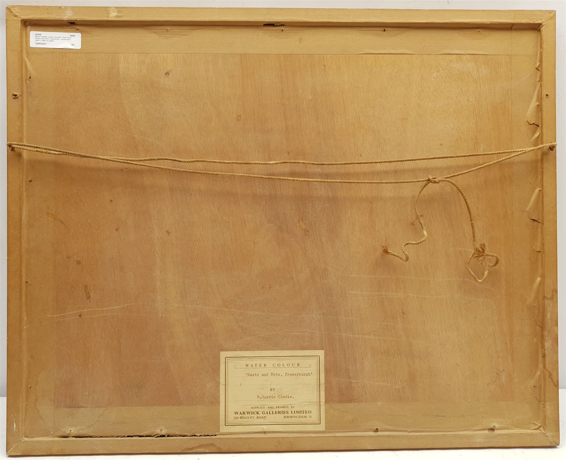 Robert Hardie Condie (Scottish 1898-1981): 'Masts and Nets Fraserburgh', mixed media signed, titled on gallery label verso 31cm x 42cm