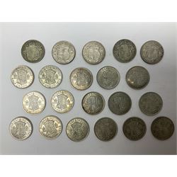 Approximately 300 grams of Great British pre 1947 silver half crown coins 