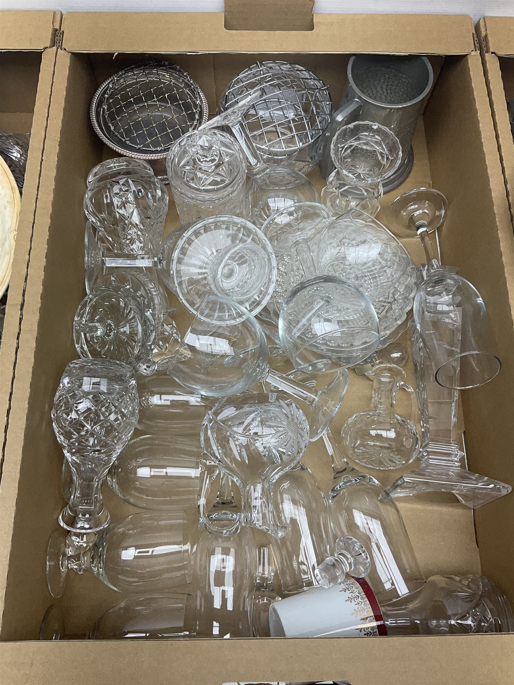 Caithness glass paperweight, together with other glassware, Zampiva figures and other collectables, in three boxes 