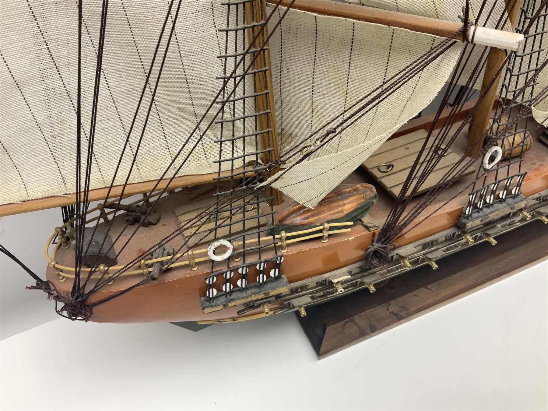 Wooden scale model model of a galleon 'Fragata Siglo XVIII ship, together with three mast scratch built ship and one other, fragata H78cm