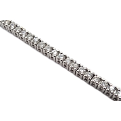  18ct white gold diamond line bracelet, stamped 750, diamonds 1.9 carat  