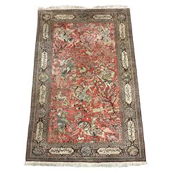 Fine Persian silk and cotton hunting rug