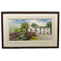 Percy Hope (Yorkshire Contemporary): 'Racehorses Hotel Kettlewell', watercolour signed, titled and dated May '98 verso, 21cm x 41cm