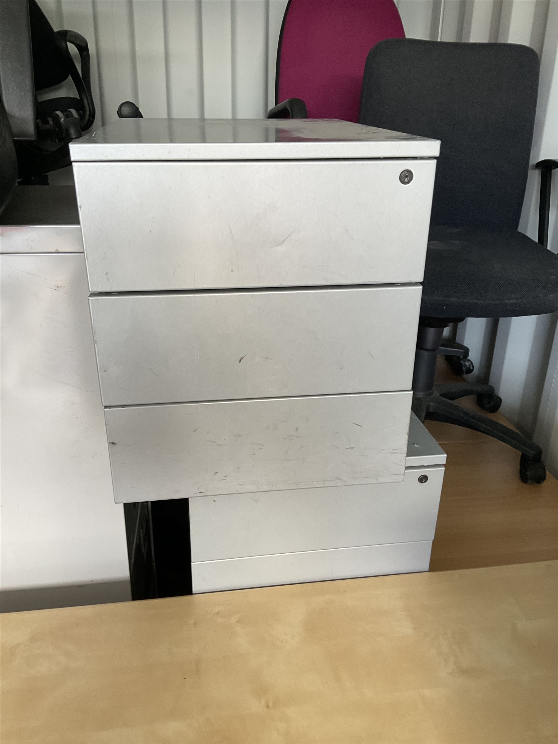 Job lot of office furniture, chairs, filing cabinets,desk fans, suspension files, pens, pedestals etc - THIS LOT IS TO BE COLLECTED BY APPOINTMENT FROM DUGGLEBY STORAGE, GREAT HILL, EASTFIELD, SCARBOROUGH, YO11 3TX