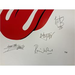 Rolling Stones - two limited edition 1994 Musicon International posters depicting the iconic John Pasche lips and tongue Stones logo surrounded by printed signatures, nos.2148/2500 and 2332/2500 with certificates 67 x 57cm, unframed