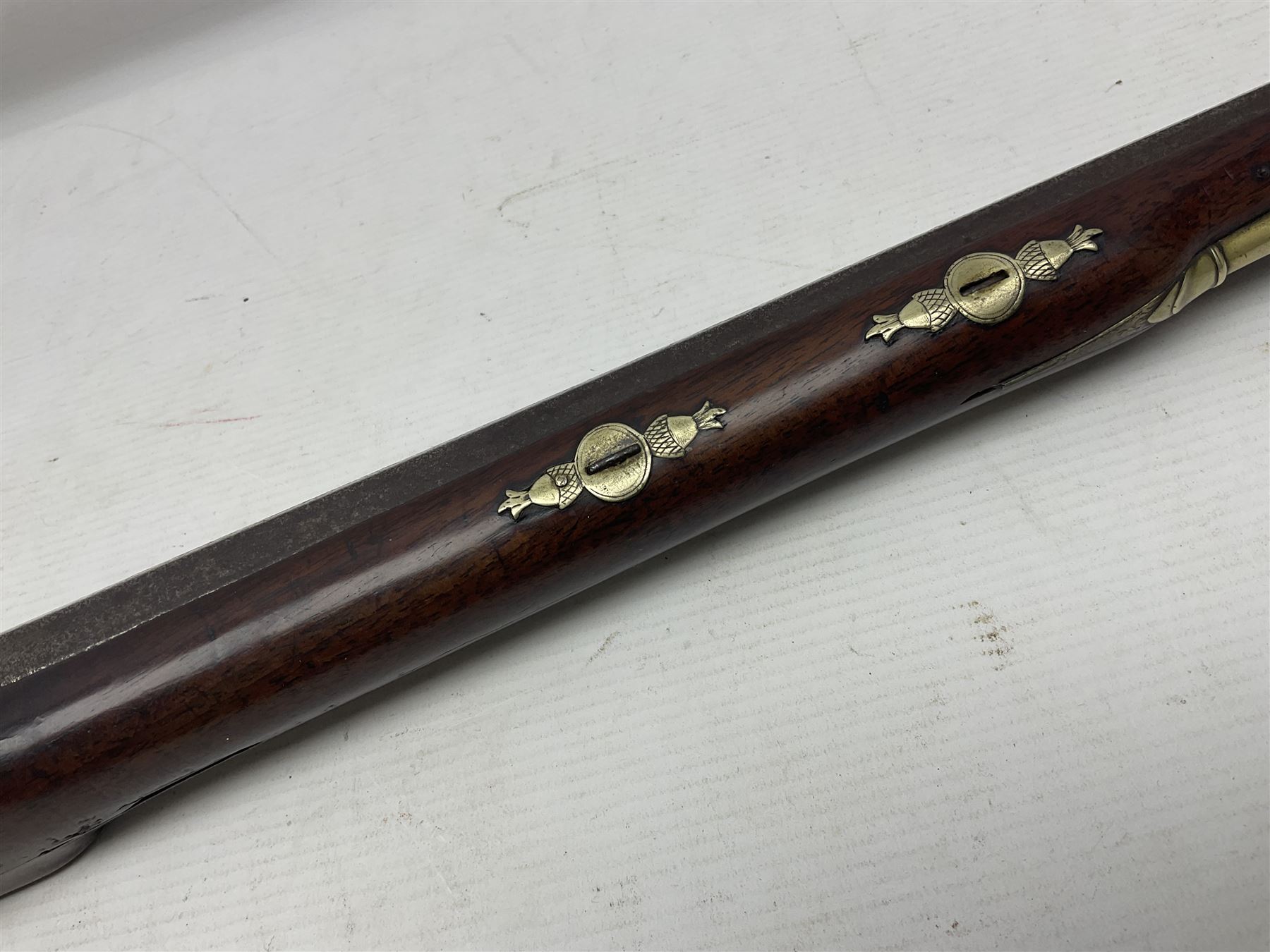 Early 19th century 20-bore flintlock converted to percussion fowling piece by Fisher, the 96.5cm(38