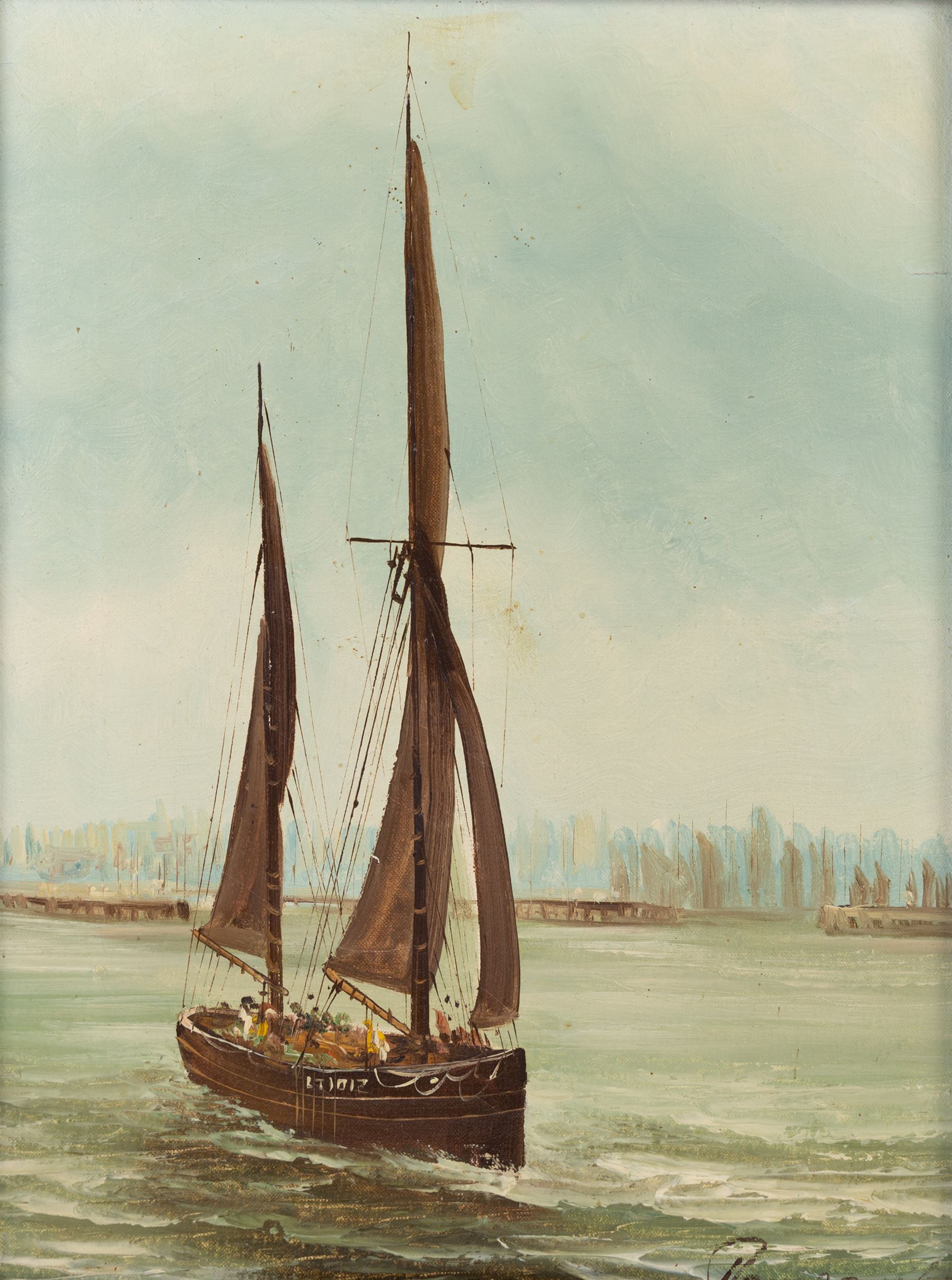 Continental School (20th Century): Shipping Scenes, two oils on panel and one on canvas variously signed in gilt frames, largest 29cm x 38cm (3)