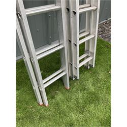 Pair of aluminium extending ladders  - THIS LOT IS TO BE COLLECTED BY APPOINTMENT FROM DUGGLEBY STORAGE, GREAT HILL, EASTFIELD, SCARBOROUGH, YO11 3TX