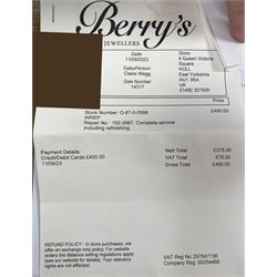 Cartier Santos Galbée gentleman's stainless steel automatic wristwatch, Ref. 2319, silvered guilloche dial with Roman numerals and secret signature at 7 o'clock, boxed purchase certificate dated 2003, pouch and service receipt dated September 2023