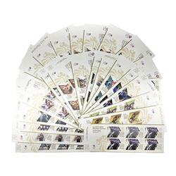 Queen Elizabeth II mint decimal stamps, all being London 2012 Olympic games 1st class, face value approximately 150 GBP