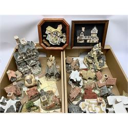A collection of boxed David Winter Cottages, of various size and form, to include The West Country Collection Smuggler's Creek, Christmas Special 1996 Tiny Tim, Haunted House, Brookside Hamlet, Thameside, Swan Upping Cottage, Miss Belle's Cottage, Tomfool's Cottage, The Candlemaker's, etc., together with two framed fronts, The Plucked Ducks, and Pershore Mill, a number of examples with accompanying certificates. (26). 