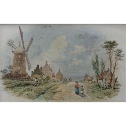 George Weatherill (British 1810-1890): 'Stainsacre Mill Nr. Whitby', watercolour vignette signed and titled (under the mount) 8cm x 13cm