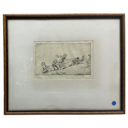 Eileen Alice Soper (British 1905-1990): Tug-o-War, etching signed in pencil 10cm x 17cm