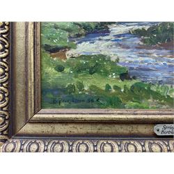 Bertram Priestman RA ROI NEAC (British 1868-1951): 'Springtime Somerset', oil on panel signed and dated '34, titled verso 25cm x 35cm
Provenance: with Mellors & Laing Galleries, Toronto, Canada, label verso