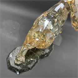 Swarovski Crystal Soulmates, Elephant, with champagne tint, upon granite base, H24.5cm