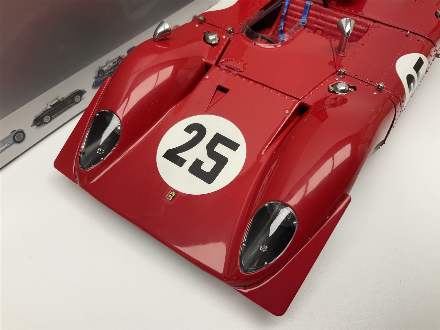 CMC 1:18 Scale Model of a Ferrari 312P Spyder 'Sebring Rennversion, 1969, Start-Nr. 25, Mario Andretti / Chris Amon'; manufactured by CMC Exclusive Modelle; No. M-095. Serie Nr. 1365 with certificate. Fully constructed and out of box with original box, accessories, packaging and paperwork.