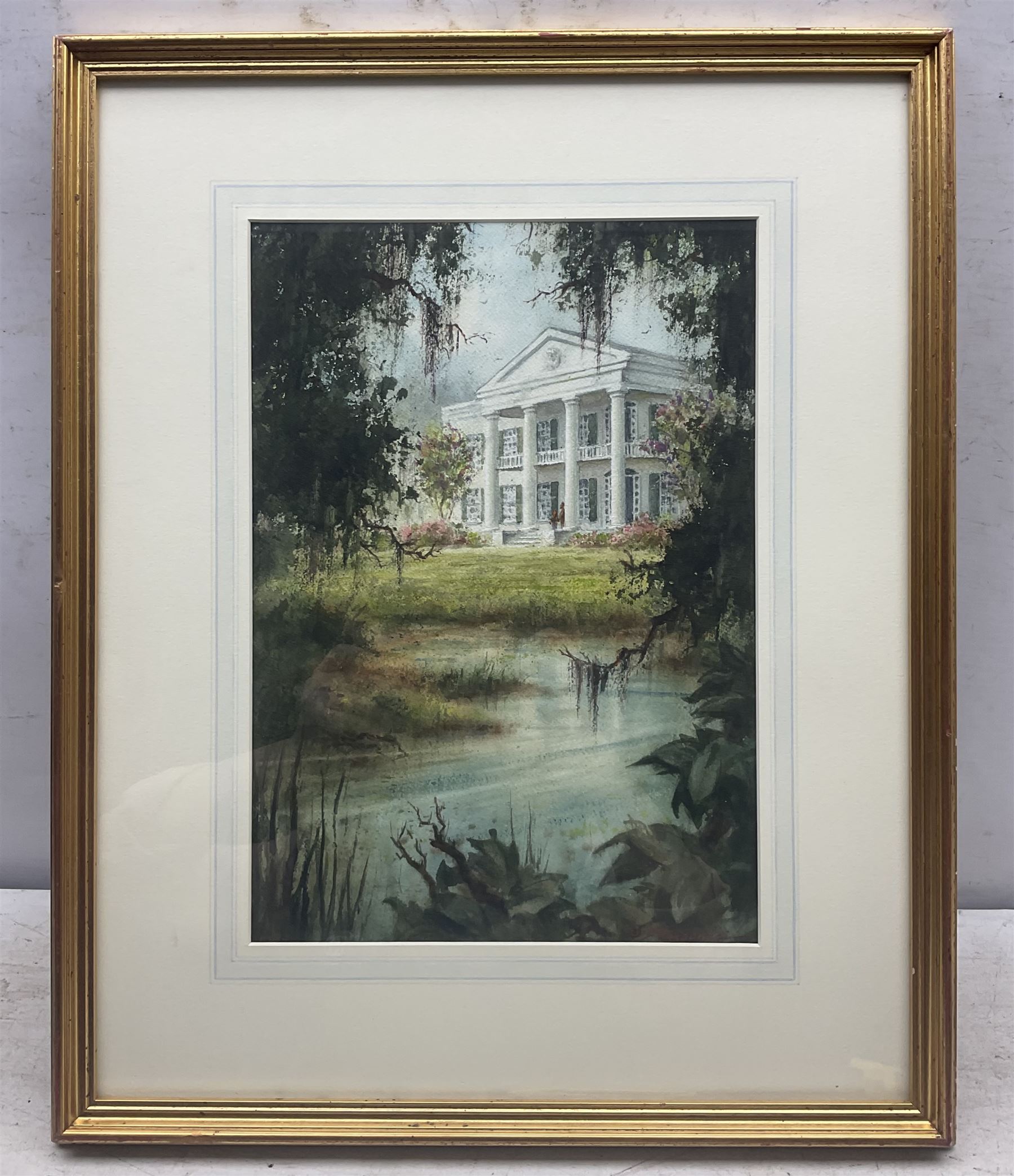 William Unger Stracener (Baton Rouge - Louisiana USA 1928-2016): American Country House, watercolour signed 35cm x 24cm
