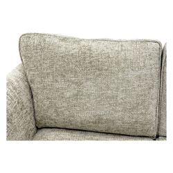 Oak Furnitureland Two seat contemporary sofa upholstered in beige fabric