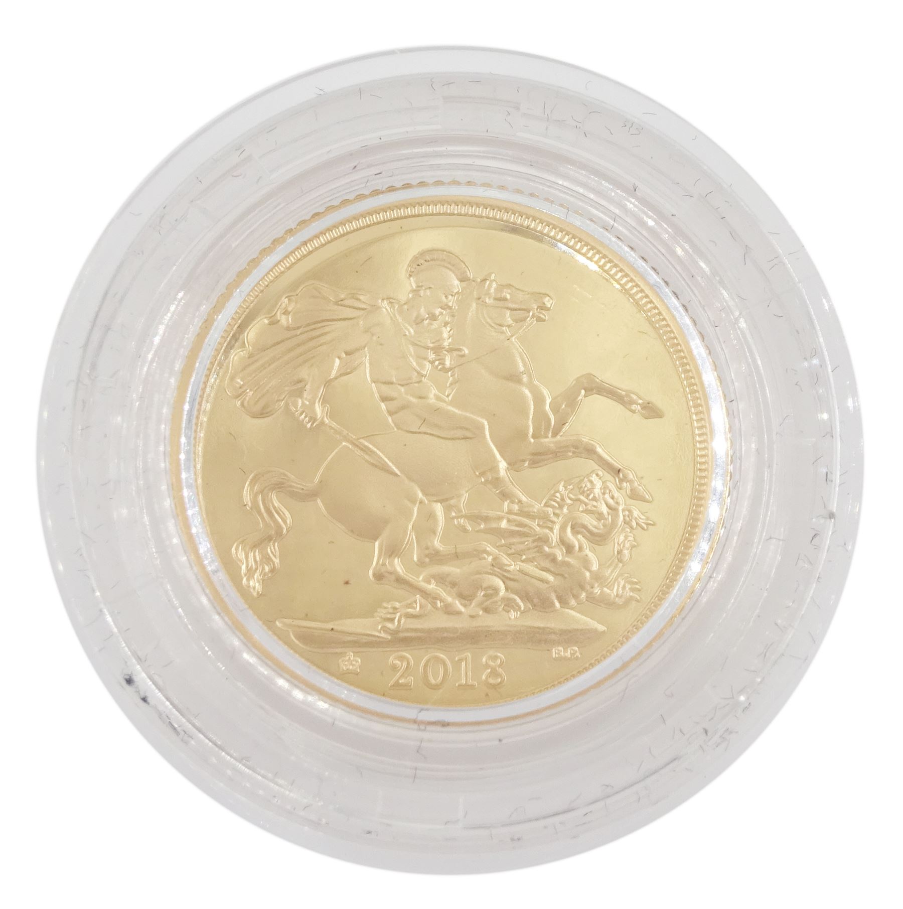 Queen Elizabeth II 2018 gold proof full sovereign coin, cased with certificate
