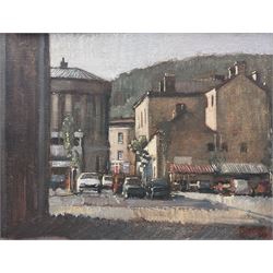 Bohuslav Barlow (Czechoslovakia 1947-): Northern Street Scene, oil on canvas laid on board signed and indistinctly dated 30cm x 39cm 