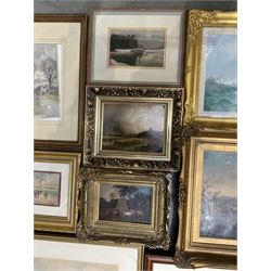 Collection of 19th and early 20th century oil paintings and watercolours, artists including Joseph Pighills, Victor Noble Rainbird, Louis Cox, Arthur W Newsholme, John Sowden, Arthur Tucker, Albert Woods, Alfred Robert Hayward, Manner of Thomas Creswick, etc (15)