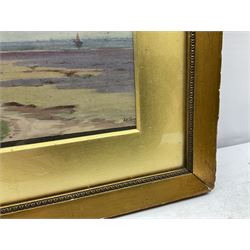 William Bartol Thomas (British 1877-1947): Low Tide, watercolour signed 14cm x 28cm