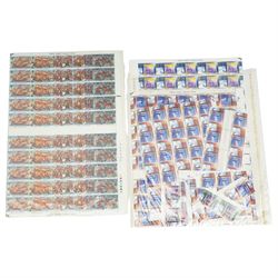 Queen Elizabeth II mint decimal stamps, from 1988 with 'The Australian Bicentenary', 'Edward Lear', 'Christmas' etc, face value of usable postage approximately 550 GBP
