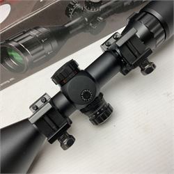 Four shooting accessories - Riflescope 3-9 x 50 scope; Digital Trail Camera; Megaorei M3 night sight add on; and Logan Gun Lamp; all boxed (4)