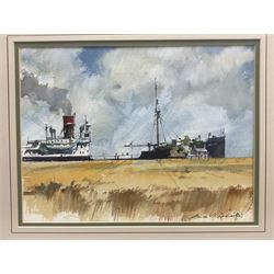 Brian C Lancaster (Bristol Savages 1931-2005): Shipping Scenes, two watercolours signed 25cm x 33cm and 25cm x 34cm (2)