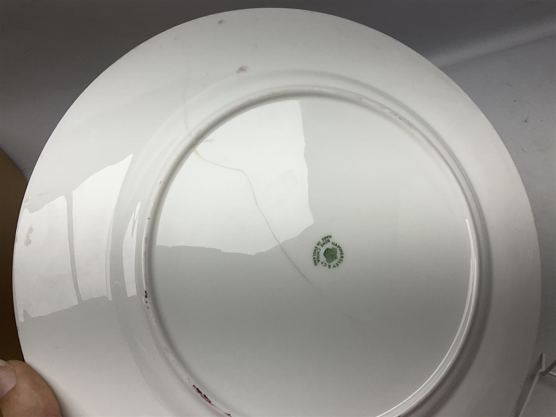 Hammersley Queen Anne pattern, part tea and dinnerwares, to include six dinner plates, five side plates, six soup bowls, teapot, covered sucrier, six teacups and saucers, etc together with six matched dessert plates (40)