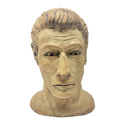 Studio Pottery bust, modelled as a man, H29cm