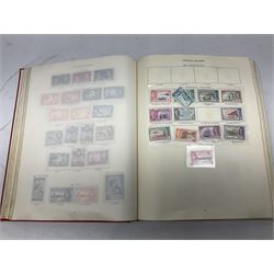 Single album collection of King George VI stamps, including Aden, Antigua, Ascension, Australia, Bahamas, Bahrain, Barbados, Basutoland, Bechuanaland, Bermuda, British Solomon Islands, Brunei, Burma, Cayman Islands, Dominica, Falkland Islands, Gambia, Gilbert and Ellice Islands, Gold Coast, Great Britain 1939-48 set to one pound including ten shilling dark blue, Grenada, Hong Kong, India, Ireland, Jamaica, Leeward Islands, Malta, Mauritius, New Zealand etc