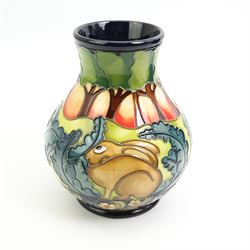 Moorcroft limited edition baluster form vase, decorated in the Wybunbury Moss pattern by Kerry Goodwin, no. 20/25, signed and dated 2016, H16cm, boxed