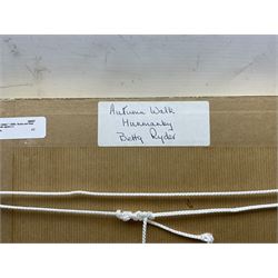 Betty Ryder (British ?-2006): 'Autumn Walk - Hunmanby' and Lake Scene, two oils on board signed, one titled verso 24cm x 16cm (2)