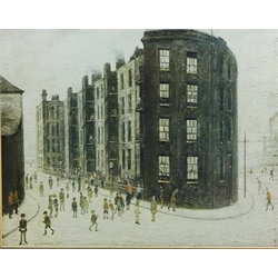  After Laurence Stephen Lowry RBA RA (British 1887-1976): 'Dwelling Ordale Lane Salford 1927', coloured lithograph 43cm x 54cm  