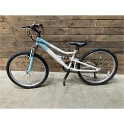 Three bicycles- man’s Falcon Storm 18 speed mountain bike; lady’s Dawes Sonoran 24 speed road bike; child’s Apollo 18 speed bike (3)