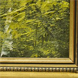 Terence 'Terry' Evans (British 1943-): River Landscape with Silver Birch Trees, pair oils with impasto on canvas signed max 50cm x 75cm (2)
Provenance: with Newquay Galleries