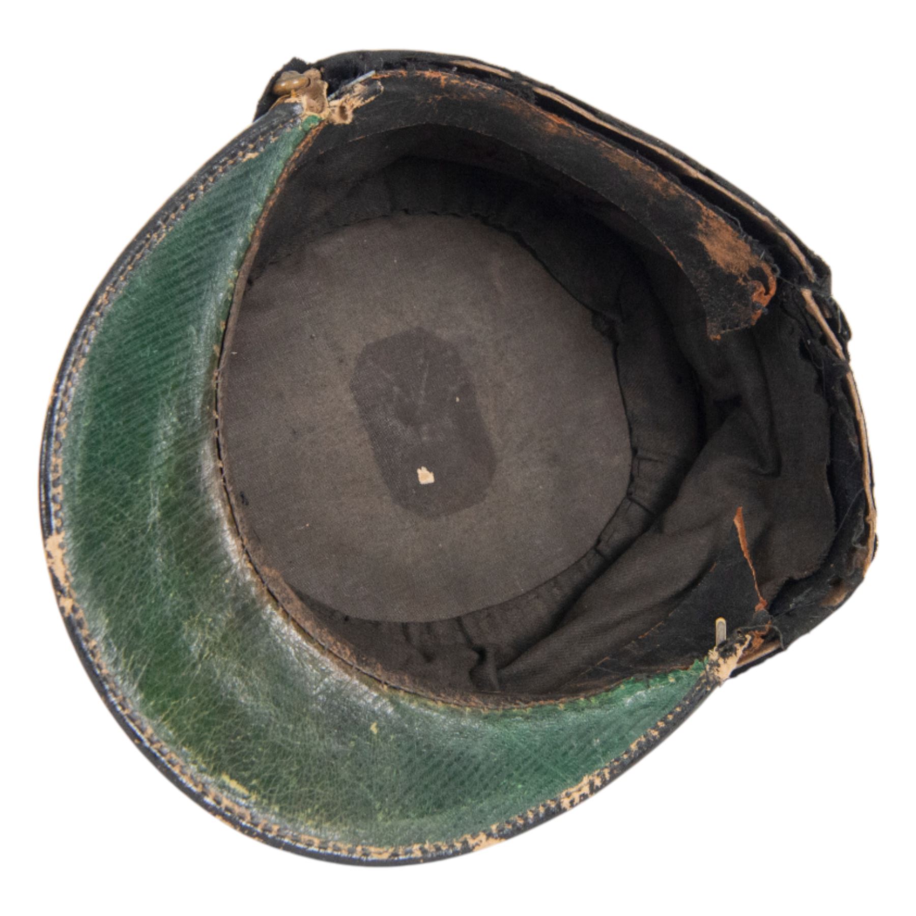 WWI French Administration Officer's kepi, 1914, the body in red wool with gilt piping and bullion wire woven star the front