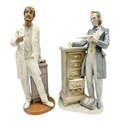 Two Lladro figures, comprising The Attorney no 5213 and Gres figure the Physician no 12326, both in original boxes, largest example H36cm