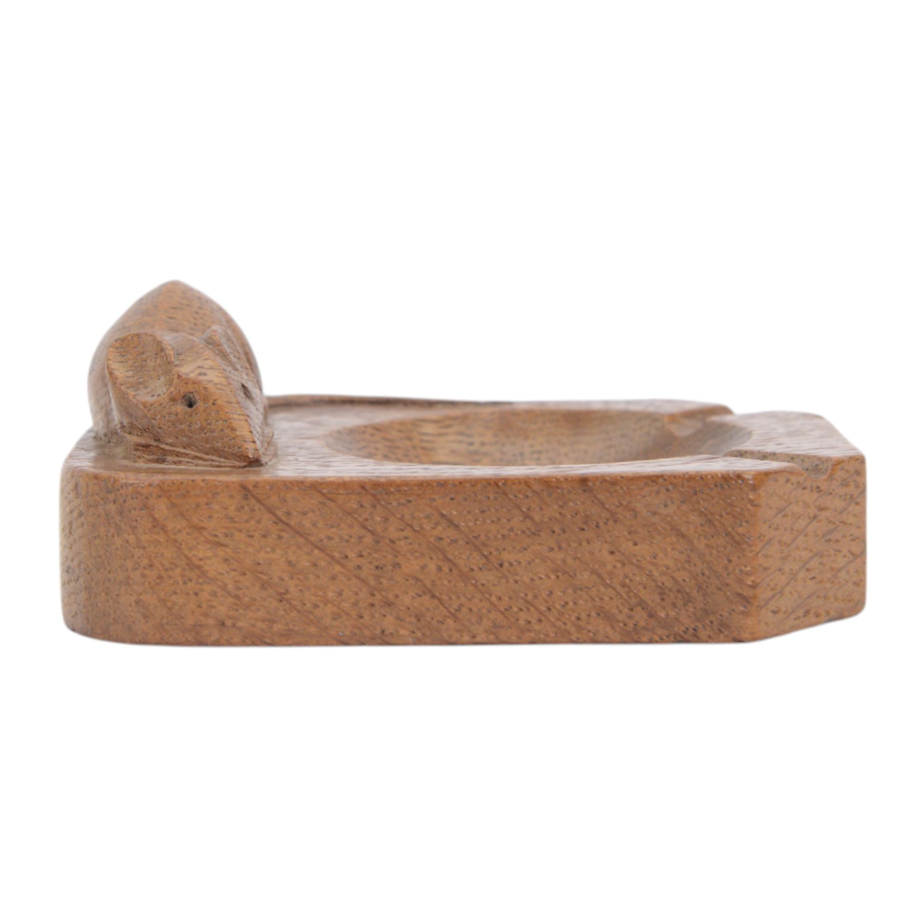 Mouseman - oak ashtray, of rectangular form with canted corners, carved with mouse signature, by the workshop of Robert Thompson, Kilburn, W10.5cm